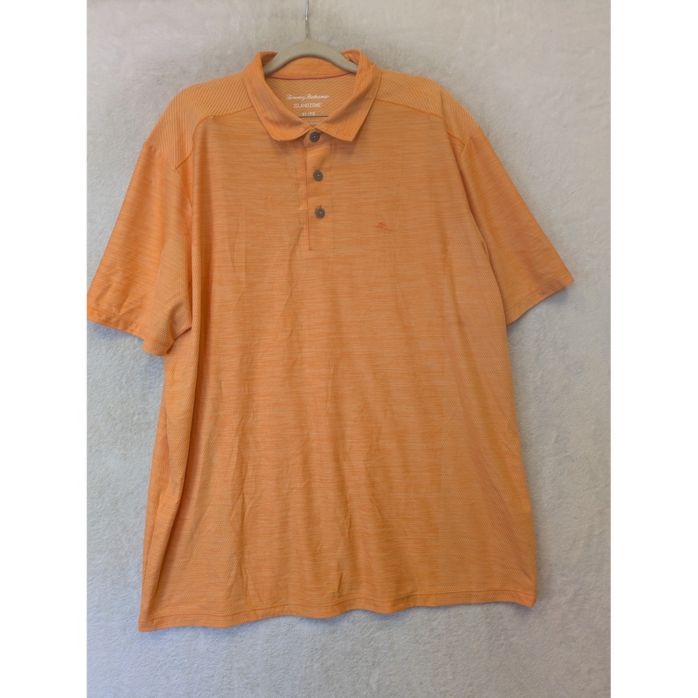 Tommy Bahama IslandZone Polo Men's XL Orange Space Dye Ventilated